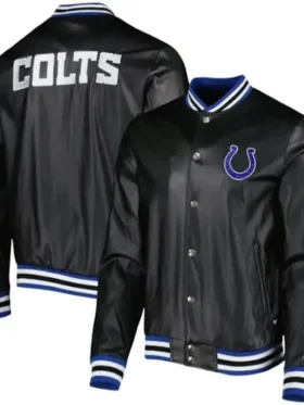 Royce Hudson Indianapolis Colts Black Satin Varsity Jacket