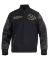 Rush Nfl Detroit Lions Varsity Black And Gold Wool Jacket 