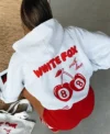 Russell White Fox Cherry Hoodie Back
