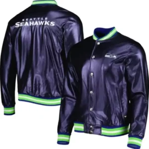 Seattle Seahawks Purple Satin Varsity Jacket