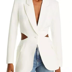 Selling The City Abigail White Cut Out Blazer