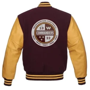 Septimus Washington Commander Maroon And Yellow Wool Jacket Back