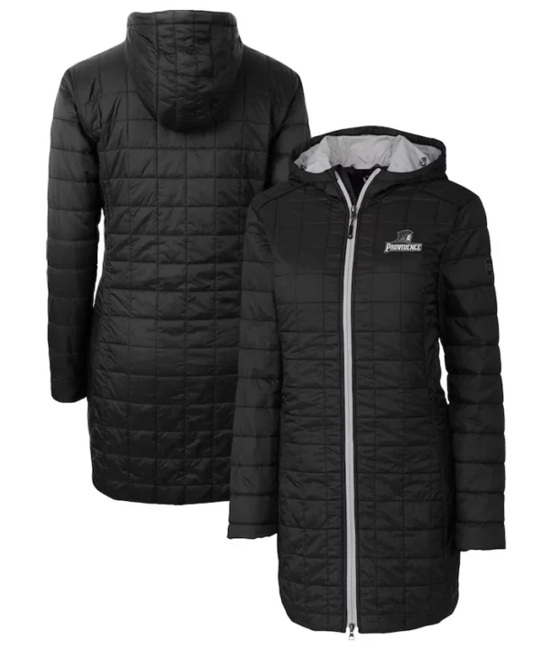 Shayna New Orleans Saints Black Long Hooded Coat