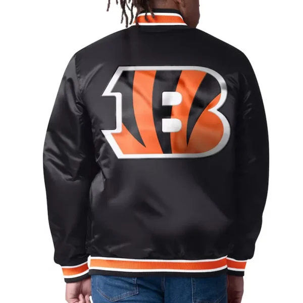 Shelton Cincinnati Bengals 49ers Black Satin Jacket Back