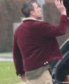 Shop Ben Affleck The Accountant 2 Maroon Shearling Jacket