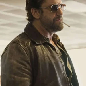 Shop Gerard Butler Den Of Thieves 2 Pantera Brown Jacket