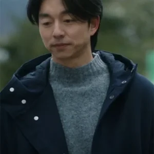 Shop Gong Yoo The Trunk S01 Blue Hooded Coat