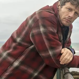 Shop James Norton Playing Nice Red Cotton Shirt