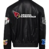 Shop Mens Arizona Cardinals Black Vegan Leather Full Snap Jacket