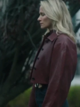 Shop Nina Chase FBI Most Wanted Burgundy Leather Jacket