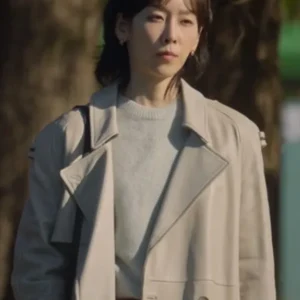 Shop No In ji The Trunk White Leather Trench Coat