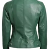 Shop Women Casual Green Leather Jacket
