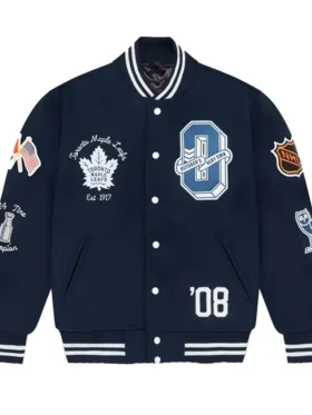Sierra Toronto Maple Leafs OVO Black Varsity Jacket