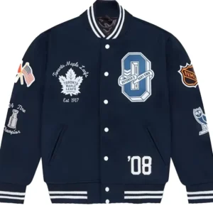 Sierra Toronto Maple Leafs OVO Black Varsity Jacket