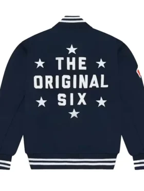 Sierra Toronto Maple Leafs OVO Black Varsity Jacket Back