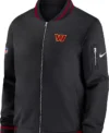 Sims Nike Washington Commanders Coaches Black Bomber Jacket Front