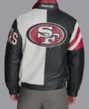 Solomon Black Niners Leather Jacket Back