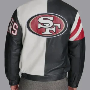 Solomon Black Niners Leather Jacket Back