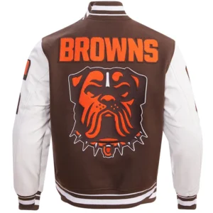 Spencer Varsity Cleveland Browns Wool Letterman Jacket Back