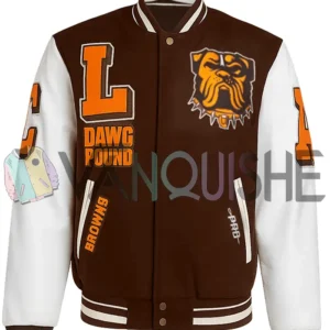 Spencer Varsity Cleveland Browns Wool Letterman Jacket front