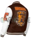 Spencer Varsity Cleveland Browns Wool Letterman Jacket left back