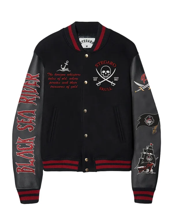 Stegaro Black Sea Rider Varsity Jacket