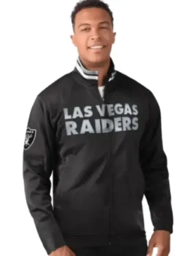 Stephanie Las Vegas Raiders Black Track Jacket