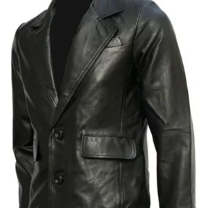 Sumayyah Mens Black Leather Jacket 