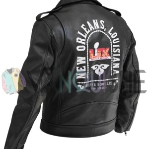 Super Bowl LIX New Orleans Louisiana Leather Jacket left back