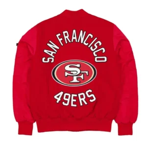Sybil San Francisco 49ers MA 1 Red Varsity Jacket Back