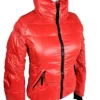 Tasnim Red Puffer Zipper Jacket