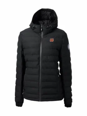 Team Bengals Zip Black Puffer Jacket