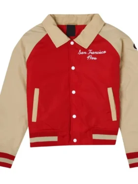 Ted Sloan San Francisco 49ers Red and Beige Bomber Jacket