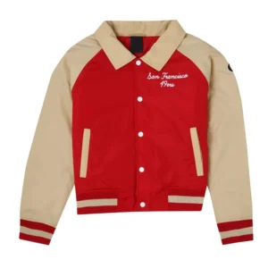 Ted Sloan San Francisco 49ers Red and Beige Bomber Jacket