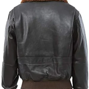 Tobias Brown Leather Classic Style Collar Jacket Back