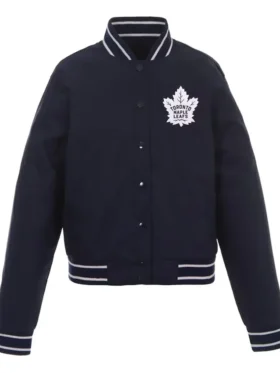 Toronto Maple Leafs Front Hit Navy Poly Twill Jacket