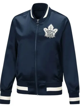 Toronto Maple Leafs G III 4 Blue Satin Bomber Jacket
