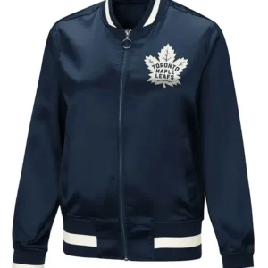 Toronto Maple Leafs G III 4 Blue Satin Bomber Jacket