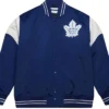 Toronto Maple Leafs Heavyweight Navy Satin Varsity Jacket