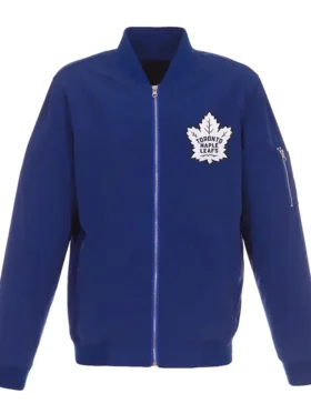 Toronto Maple Leafs Lightweight Nylon Royal Bomber Jacket