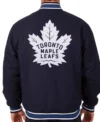 Toronto Maple Leafs Navy Blue Varsity Wool Jacket Back