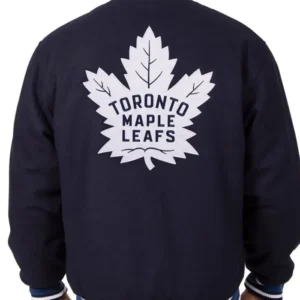 Toronto Maple Leafs Navy Blue Varsity Wool Jacket Back