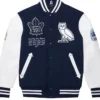 Toronto Maple Leafs OVO Black and White Varsity Jacket