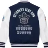 Toronto Maple Leafs OVO Black and White Varsity Jacket Back