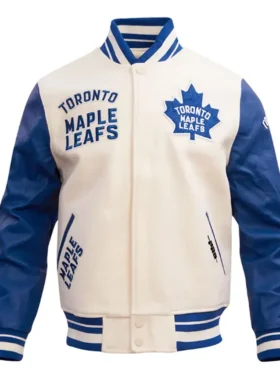 Toronto Maple Leafs Retro Classic Rib Blue Varsity Jacket