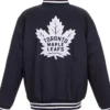 Toronto Maple Leafs Two Hit Poly Twill Navy Jacket Back