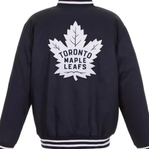 Toronto Maple Leafs Two Hit Poly Twill Navy Jacket Back