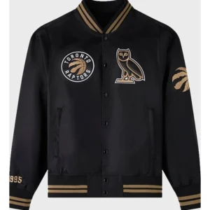 Toronto Raptors Black And Gold Varsity Jacket
