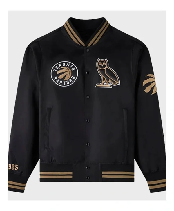 Toronto Raptors Black And Gold Varsity Jacket