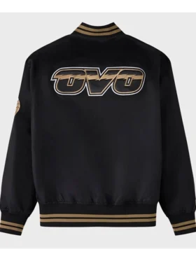 Toronto Raptors Black And Gold Varsity Jacket Back